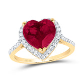 1/3CTW-DIA P1 10X10 MM HEART-RU SYNTHETIC RING